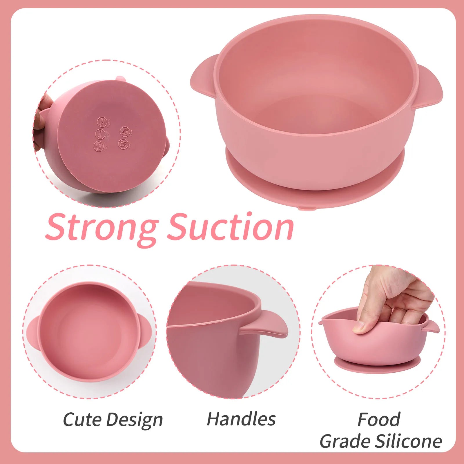 eco friendly silicone baby bowls with secure suction cups for toddlers