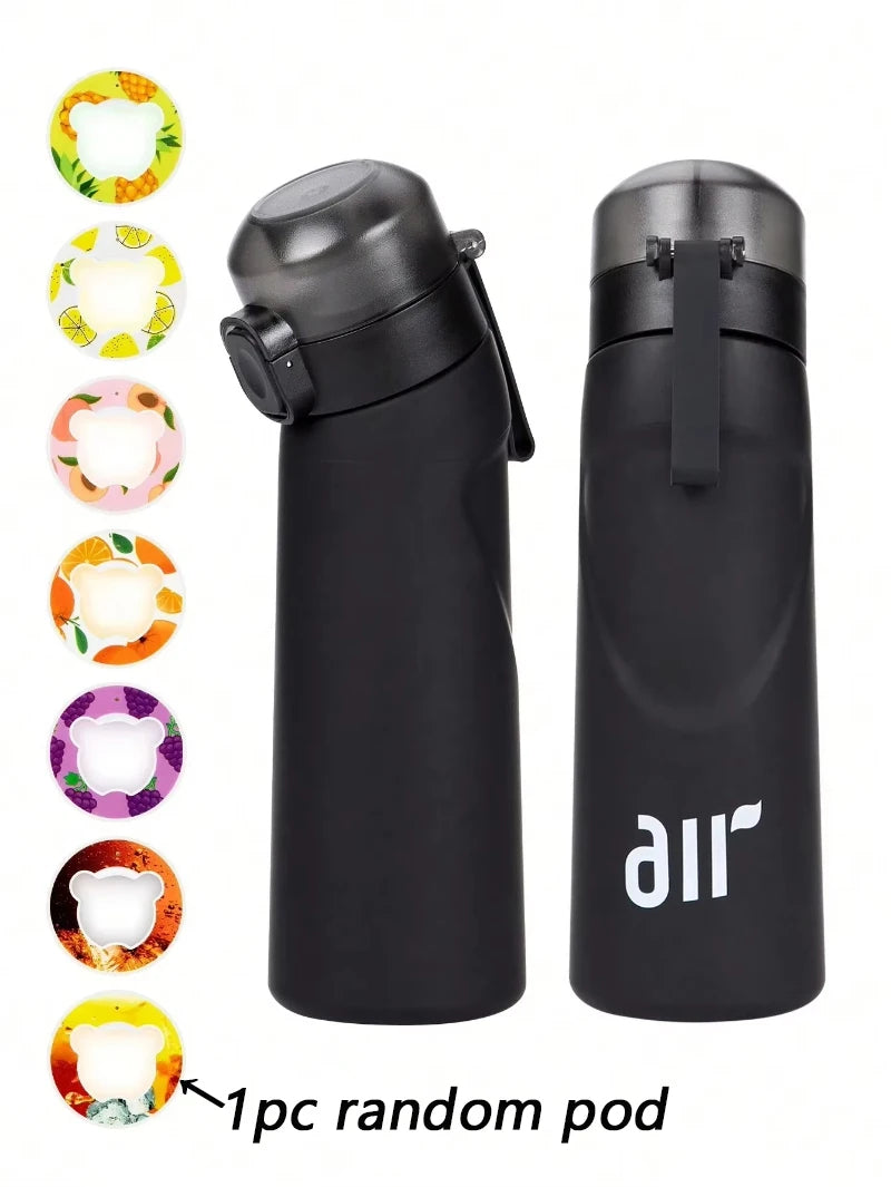 Air water bottle with straw and leakproof portable sports hydration design