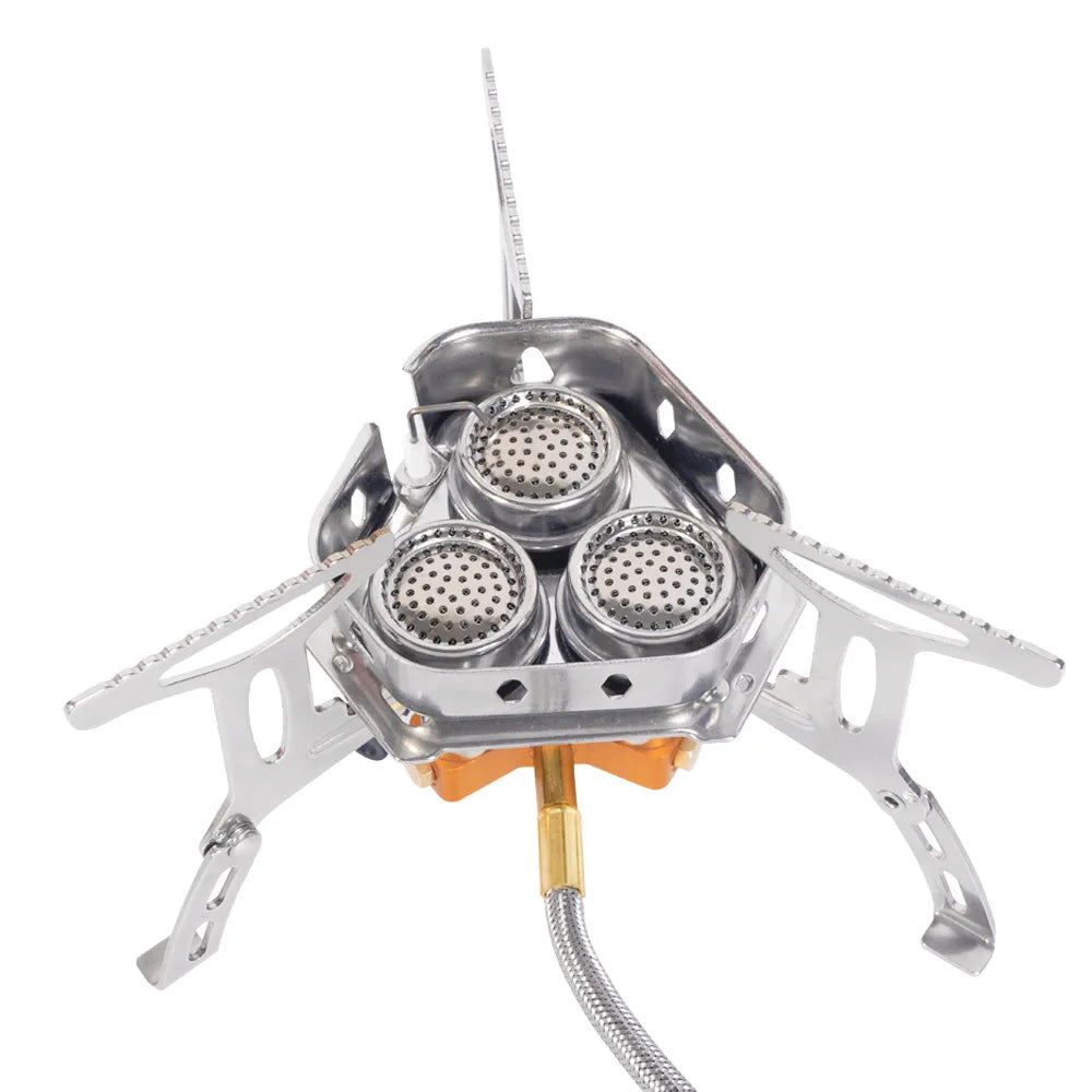 portable hiking gas stove designed for camping picnic and BBQ cooking setups