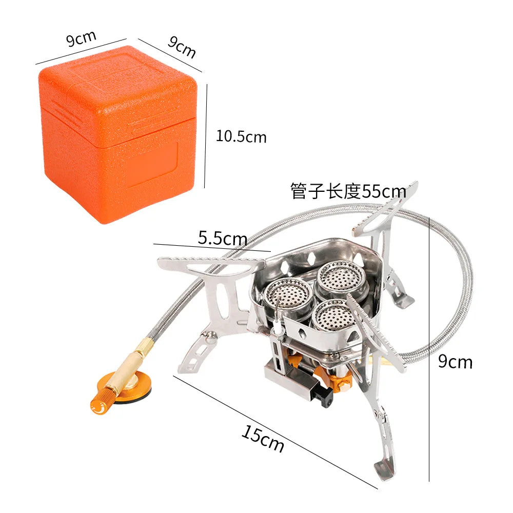 stainless steel camping stove with powerful 5800W outdoor cooking performance
