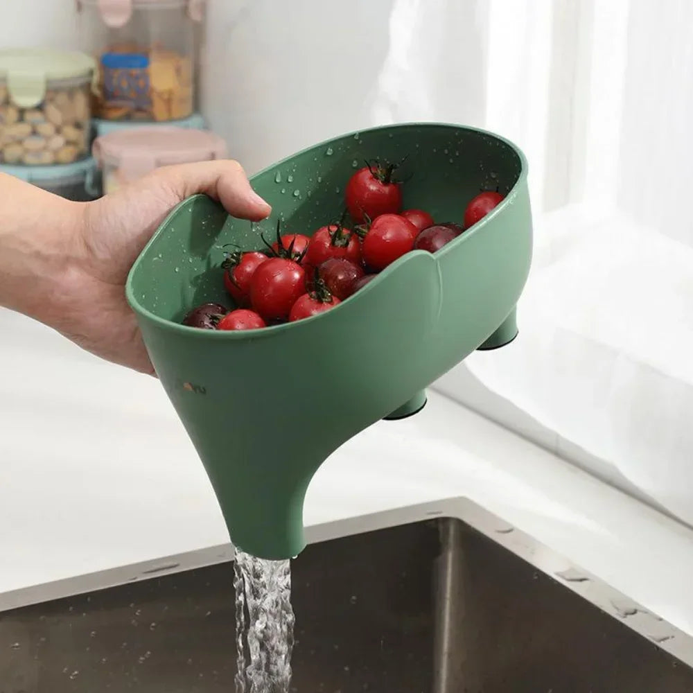 compact kitchen drain strainer basket made from durable reusable plastic