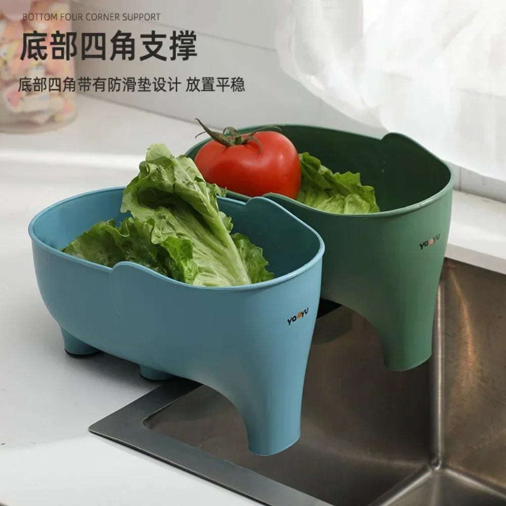 hanging elephant food scrap collector for cleaner organized kitchen sinks