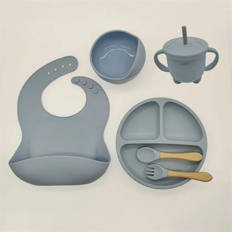 Lunivay Silicone Baby Feeding Set – Suction Bowl & Toddler Utensils