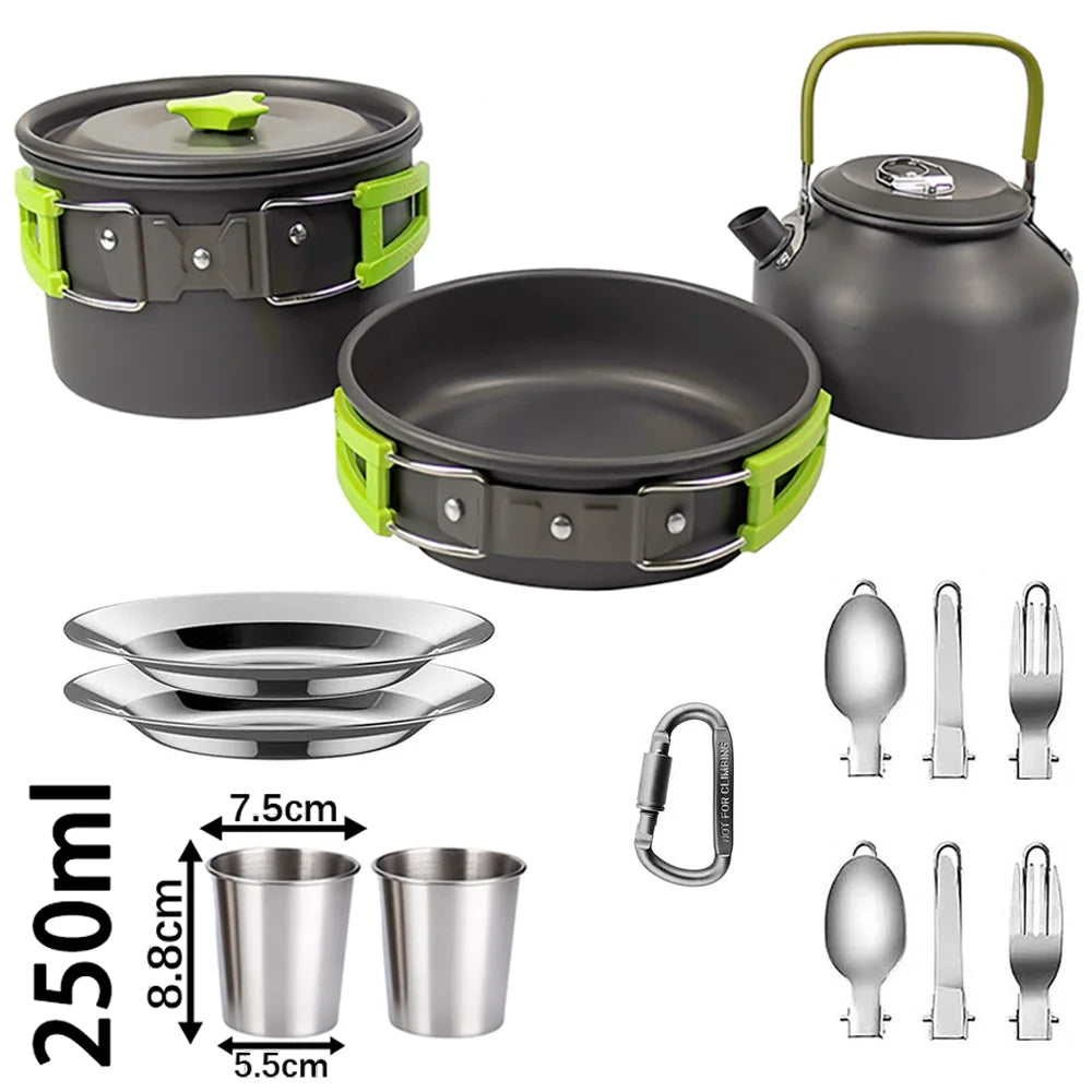 Portable Camping Cooking Set – Foldable Non-Stick Outdoor Cookware