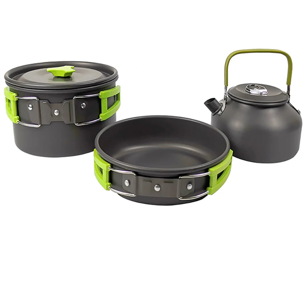 Portable Camping Cooking Set – Foldable Non-Stick Outdoor Cookware