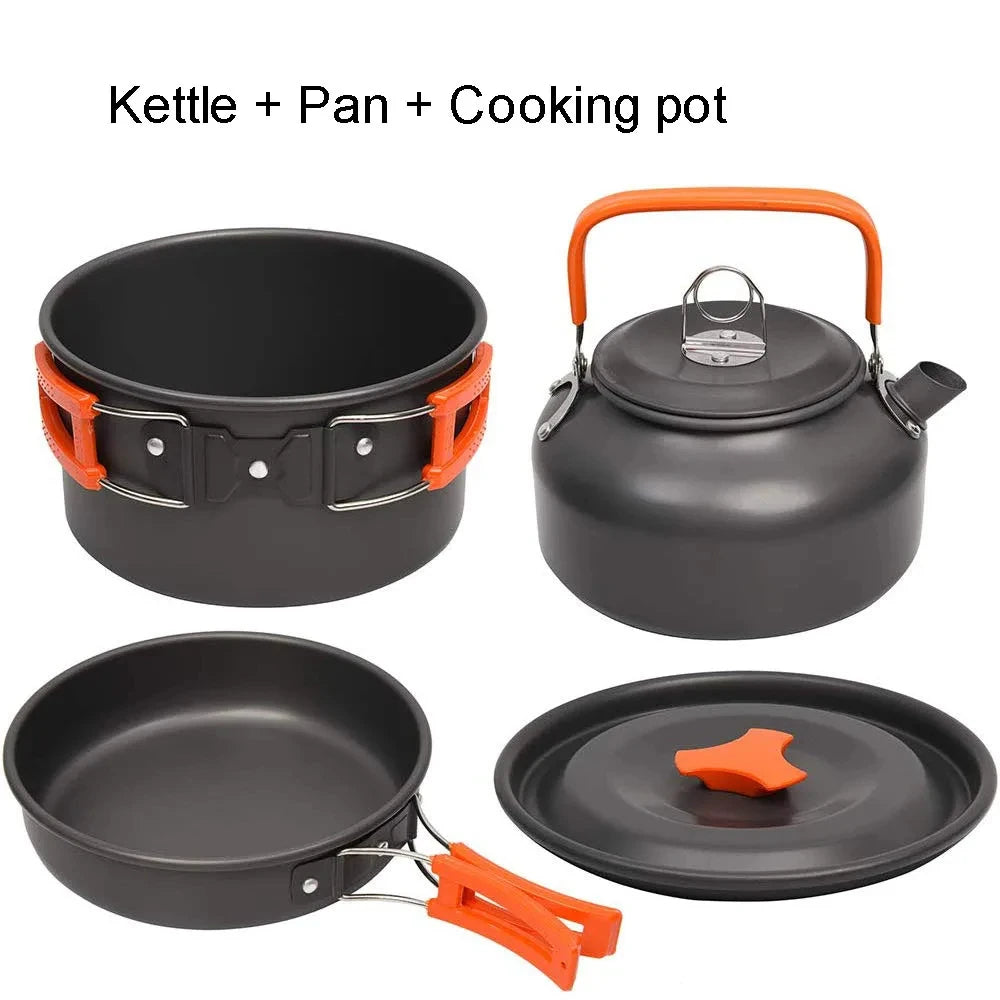 Portable Camping Cooking Set – Foldable Non-Stick Outdoor Cookware