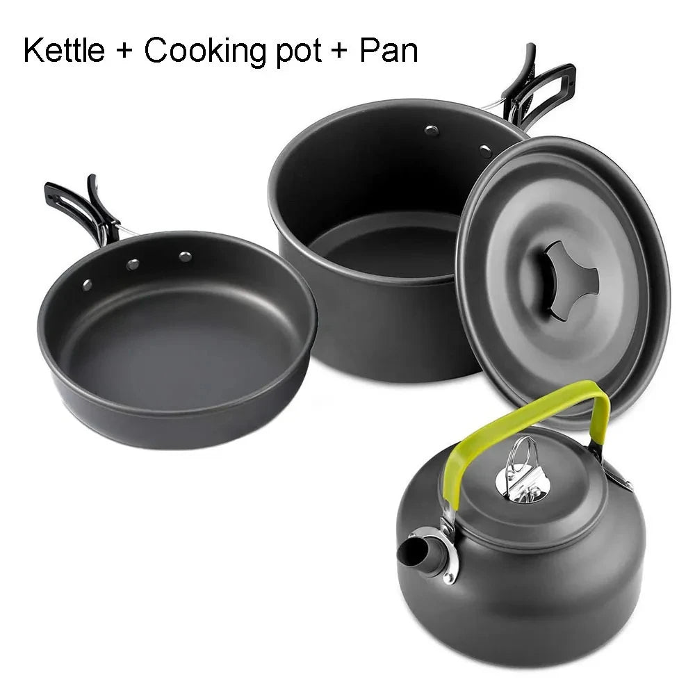 Portable Camping Cooking Set – Foldable Non-Stick Outdoor Cookware