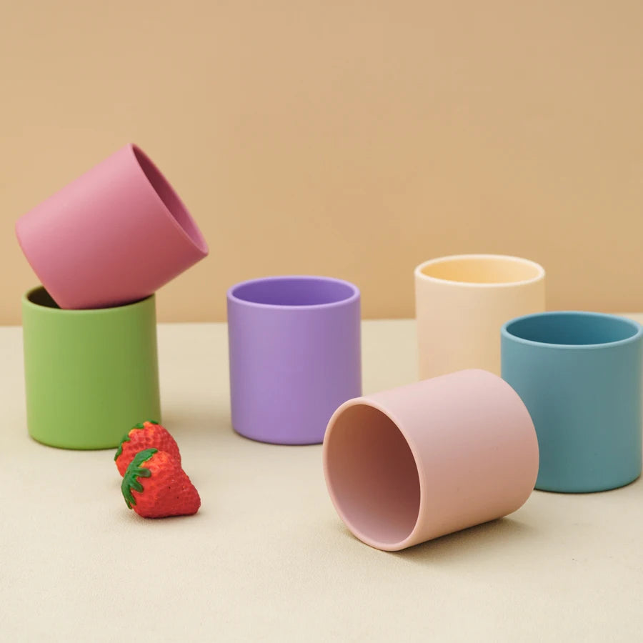 colorful silicone sippy cup for babies learning independent drinking skills
