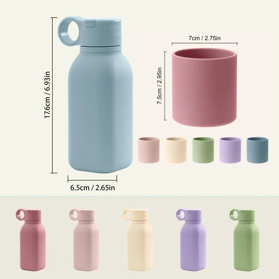 reusable toddler hydration bottle with leak resistant lid and soft grip body