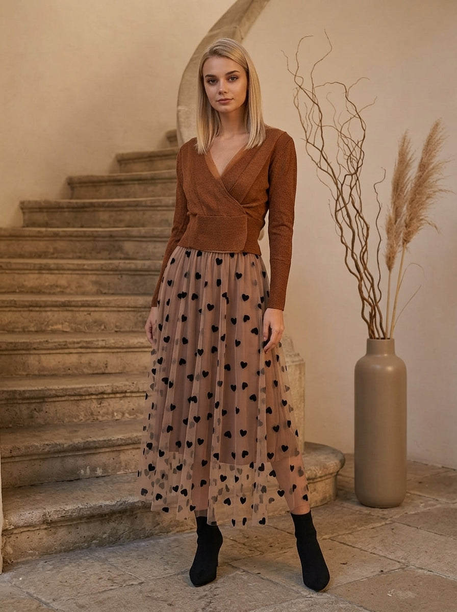Women's caramel knit sweater