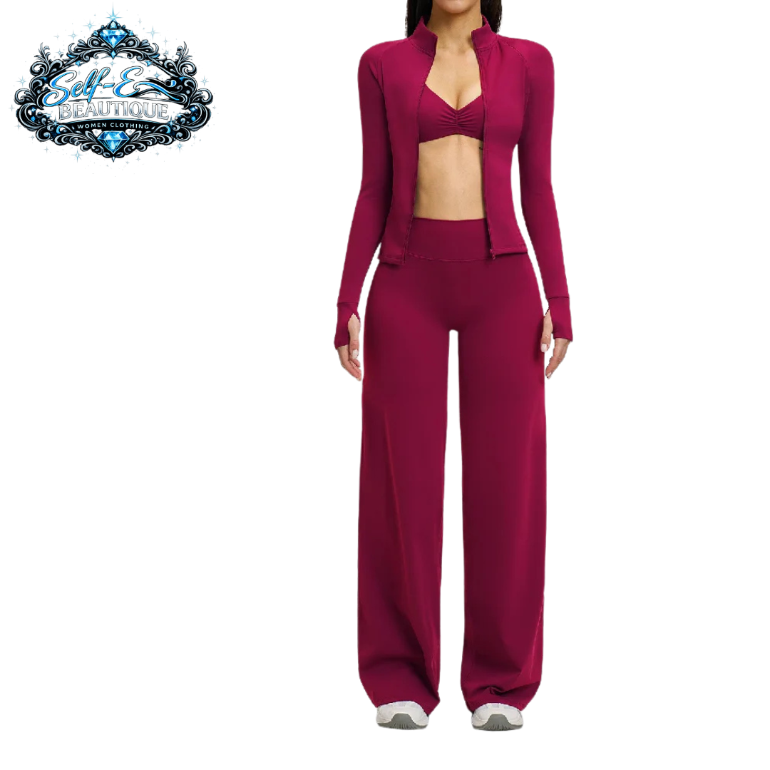 Self-E Beautique 3 piece women's yoga suit