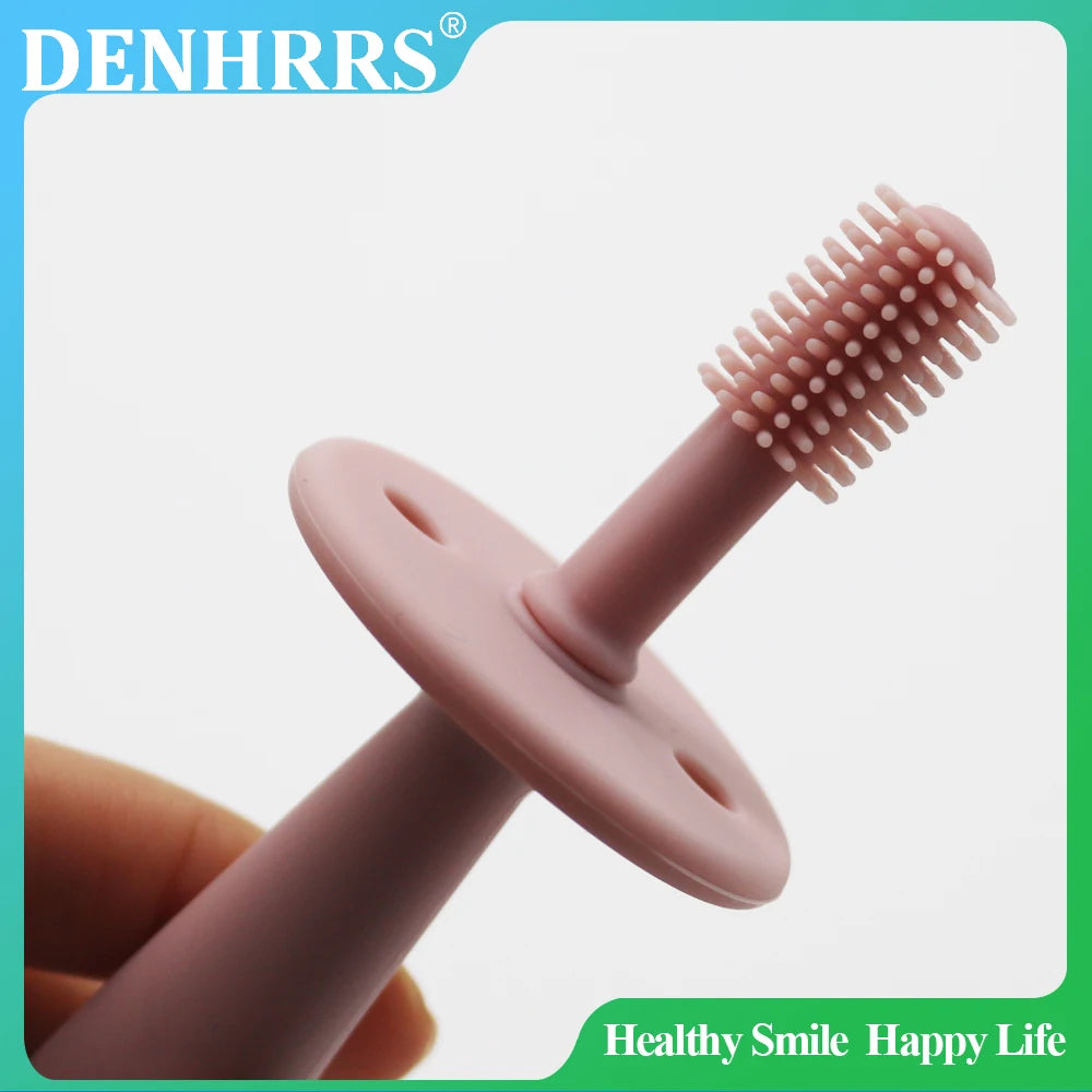 silicone baby finger toothbrush with soft bristles for gentle gum cleaning
