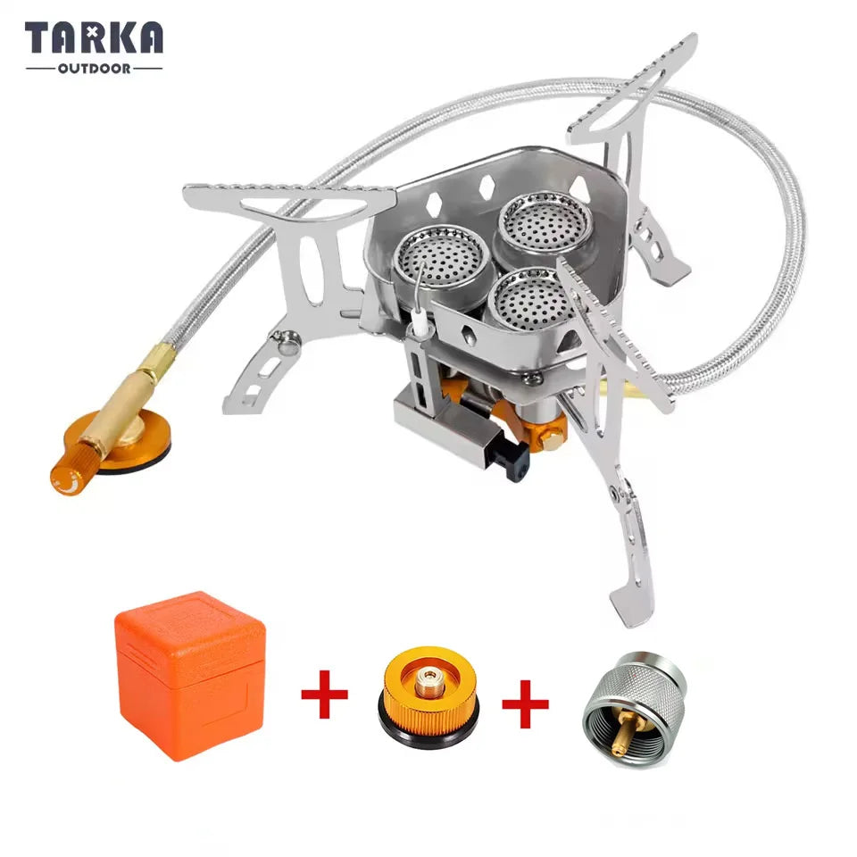 TARKA 3 Heads Camping Gas Stove – Portable Folding Outdoor Burner