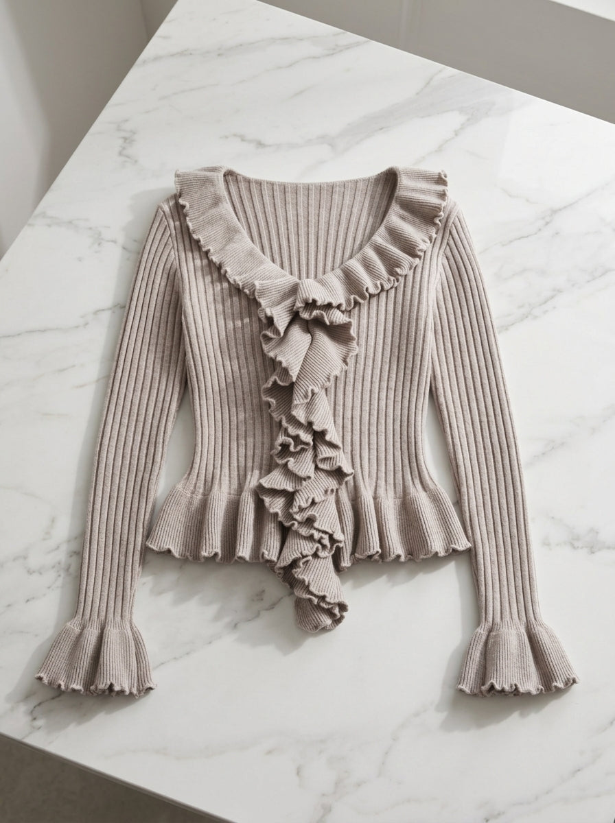Women's taupe knit sweater